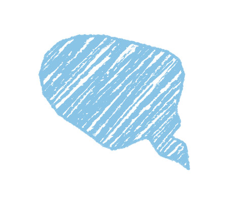 Wavy Blue Chalk Bubble Sketchのイラスト素材