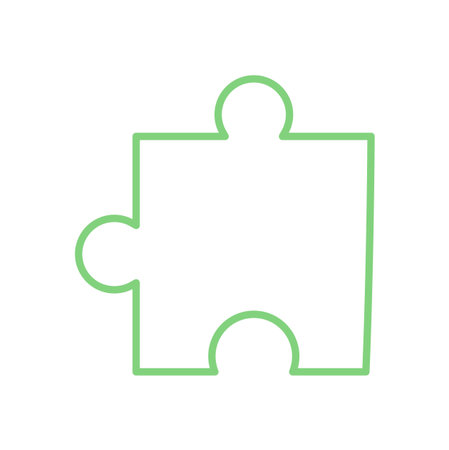 Green Silhouette Jigsaw Puzzle Pieceのイラスト素材