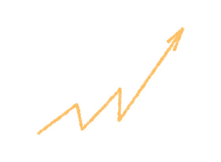 Wavy Orange Crayon Arrow Sketch Iconのイラスト素材