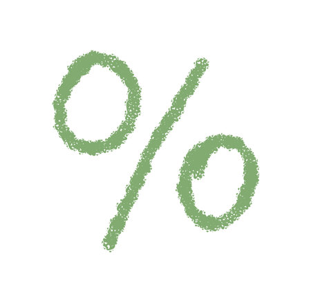 Green Crayon Pastel Percent Symbol Sketchのイラスト素材