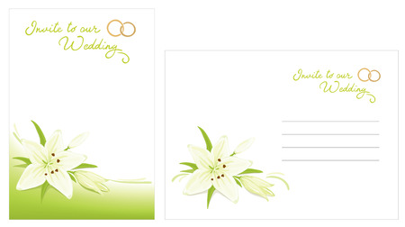 Wedding invitation and envelopeのイラスト素材