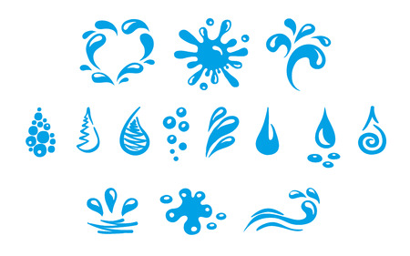 set of abstract of water dropsのイラスト素材