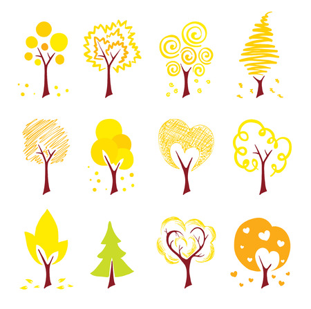 Icons - autumn trees のイラスト素材