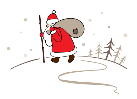 Background - Santa with a sack of gifts のイラスト素材