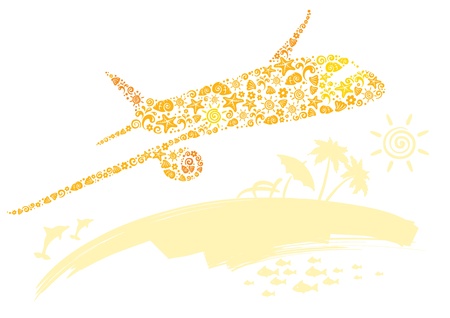 A plane and travel のイラスト素材