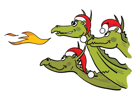 Christmas dragons のイラスト素材