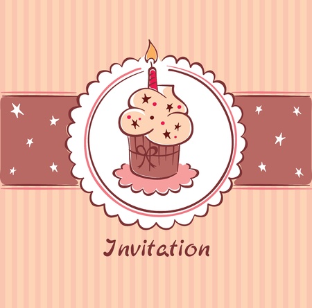 Postcard - Birthday Invitation のイラスト素材