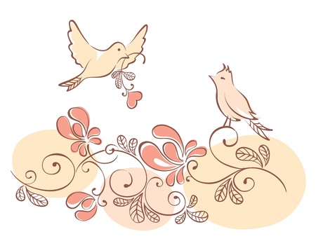 Birds in Love のイラスト素材