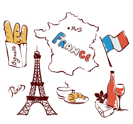 Set of images - Franceのイラスト素材
