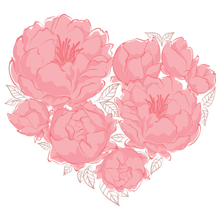 Flower heartのイラスト素材