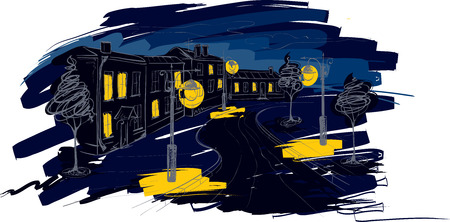 Illustration -- Old City of nightのイラスト素材