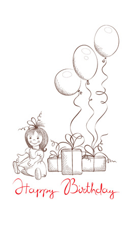 Gifts for little girlのイラスト素材