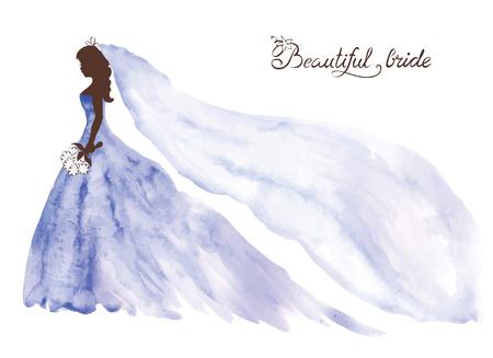 Watercolor vector illustration -- beautiful brideのイラスト素材