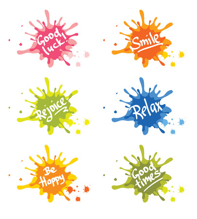 Set of positive icons with good wishesのイラスト素材