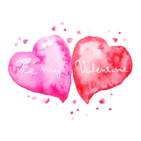 Vector background on Valentine's Day  two heartのイラスト素材