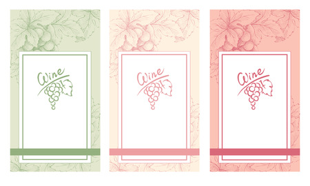 A collection of blanks of vintage wine labelsのイラスト素材