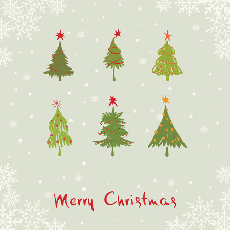 Christmas background, postcard -- abstract christmas treesのイラスト素材