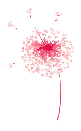 Valentine card -- air dandelions, vector illustrationのイラスト素材
