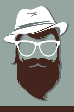 illustrations -- male avatar, hipster lookのイラスト素材