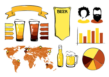 Collection illustration -- beer infographicのイラスト素材