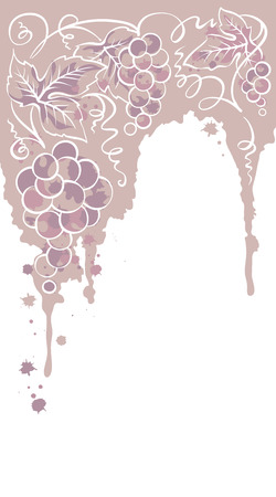 Frame of bunches of grapes/Vintage vector decoration for wine labels or wine listのイラスト素材