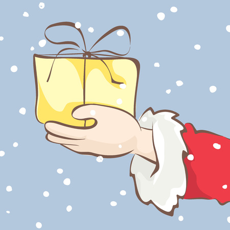 Christmas gift / Vector illustration, banner - Presentation of gifts in a boxのイラスト素材