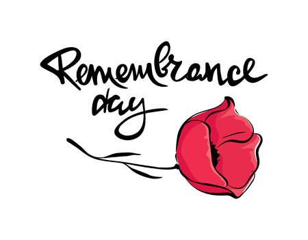 Remembrance Day. Vector illustration, banner with red poppy.のイラスト素材