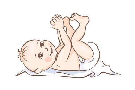 Baby. Ð¡hild under the age of about six months, vector illustration.のイラスト素材