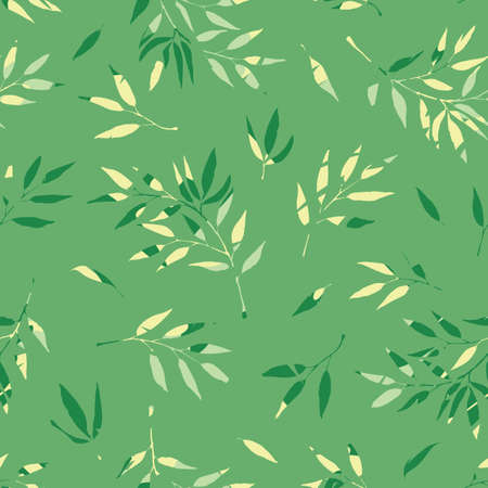 Seamless pattern with leaves. Vector illustration in modern painting style. Background for...