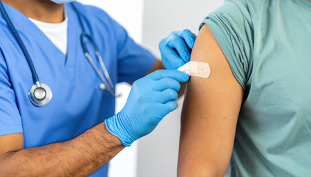 Close-up Of Doctor Injecting Vaccine On Patient's Armの素材