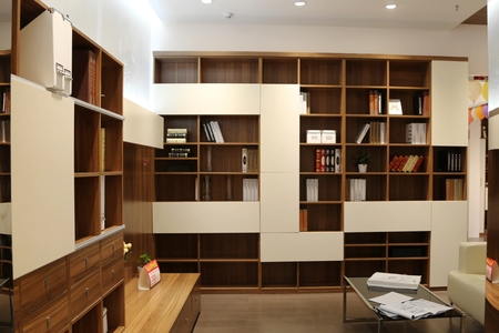 Empty wooden boxes on the ground in a roomのeditorial素材