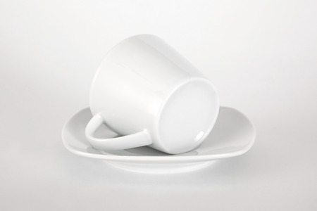 White Ceramic Coffee Cup Isolated on White Background.