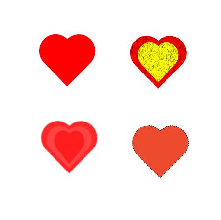 Vector red heart style 4のイラスト素材