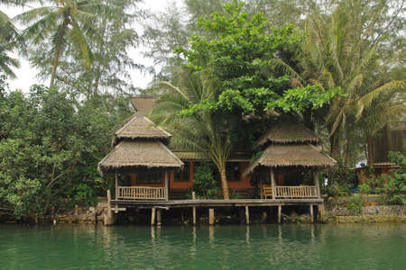 hut and seaのeditorial素材