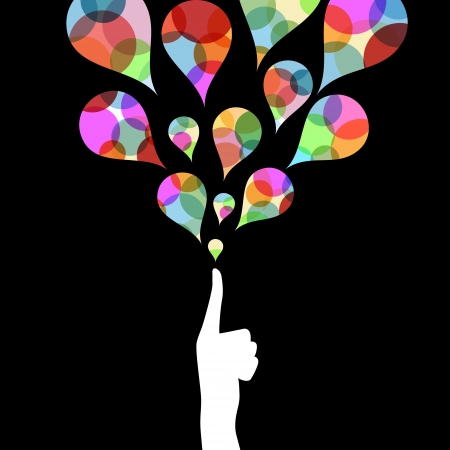 creative colorful fingertip  のイラスト素材