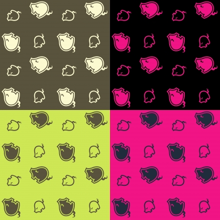 cute little pig pattern  のイラスト素材