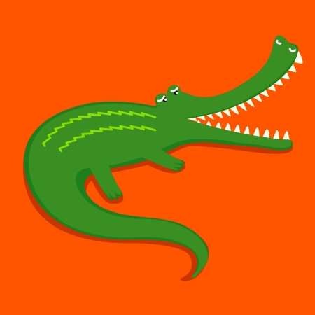 funy and cute crocodile cartoonのイラスト素材