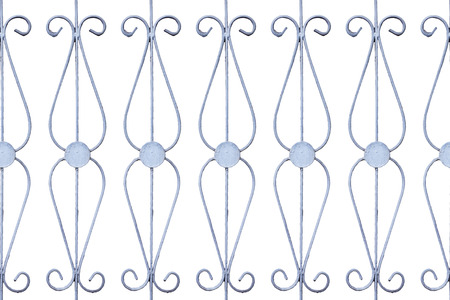 isolate pattern of old rust iron fence with clipping pathの写真素材