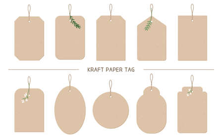 Kraft Paper Label Set. gift message tag.のイラスト素材