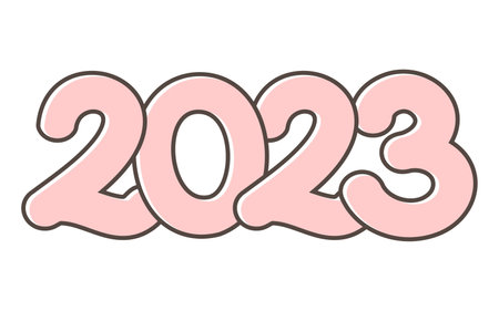 A number illustration to commemorate 2023.のイラスト素材