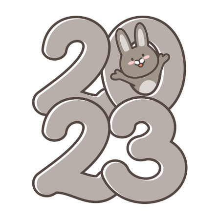 Illustration of the Year of the Rabbit 2023.のイラスト素材