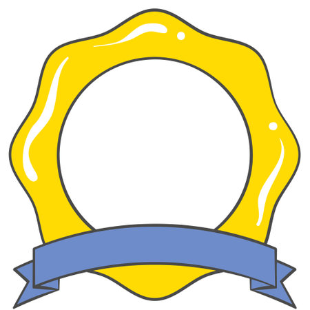 Ribbon and badge frame design.のイラスト素材