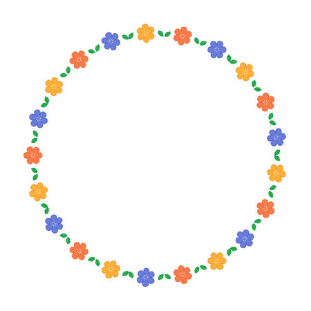 Floral pattern frame designのイラスト素材