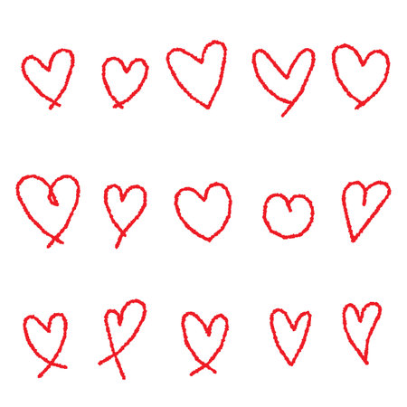 Hand drawn heart shape setのイラスト素材