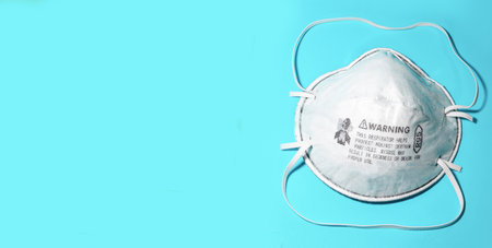 White medical mask isolated. Face mask protection against pollution, virus, flu and coronavirus.の写真素材