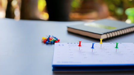 Calendar and scheduled appointments with pins.