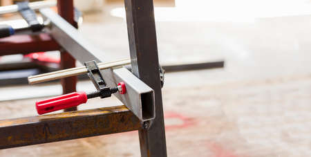 C-Clamp, C-shape workpiece, can be used both wood and steel. C-shape clamps, d.i.y conceptの写真素材