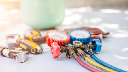 Tools for air conditioning repair and maintenance.