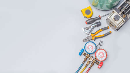 Tools for air conditioning repair and maintenance.の写真素材