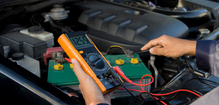 Auto mechanic Check batteries, repair, and replace engine parts.